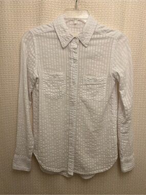 Mudd White Button-Down Textured Women's Shirt
